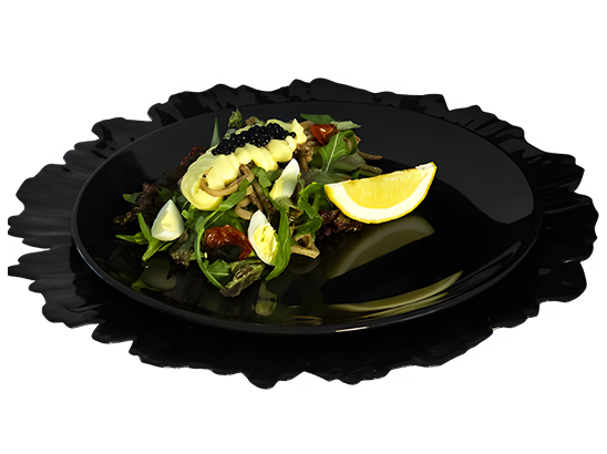 Салат с кальмаром и голландским соусом