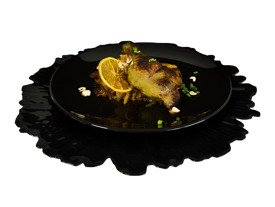 Утиная ножка сувид с капустой и апельсиновым соусом